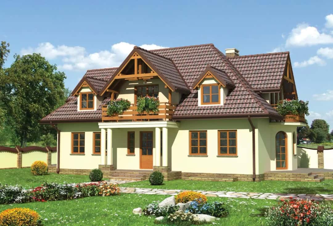 Projekt domu Szafran 5: funkcjonalny dom z poddaszem i garażem